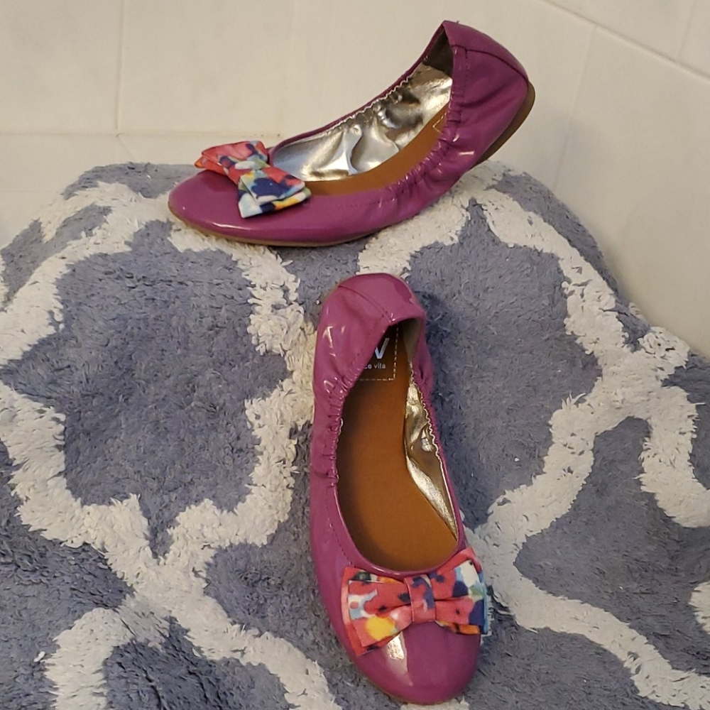 DOLCE VITA: Fuchsia Shoes with Multicolor Bow